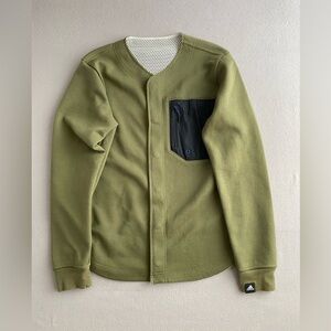 Adidas women’s Stella style Olive Green track Jacket with Black Pocket baggy S